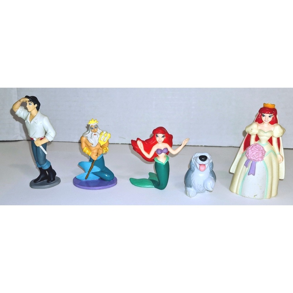 Disney Little Mermaid PVC Figurine Lot Ariel Eric Triton Max Applause Vintage
